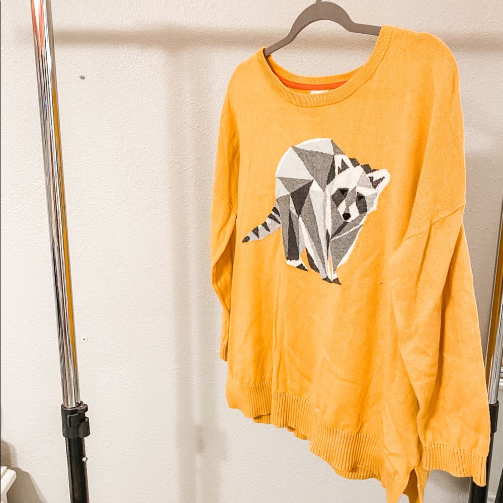 Mustard Yellow Raccoon Sweater